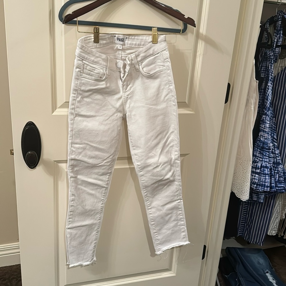 Paige frayed hem skinny jeans